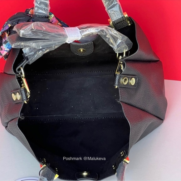 3pcs! Steve Madden Bparker Crossbody Purse Handbag color Black with Twilly scarf - Picture 7 of 14